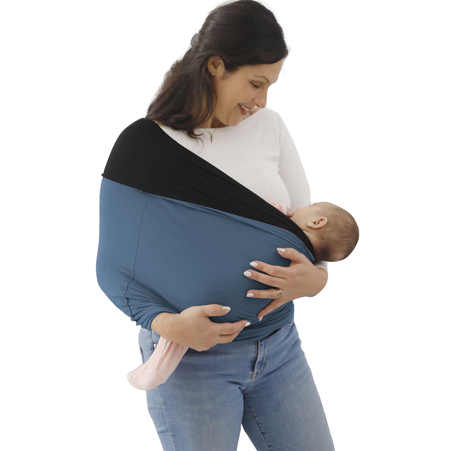 Porte-bébé en écharpe–Porte-bébé en tissu pour nouveau-nés (3 à 16 kg) 