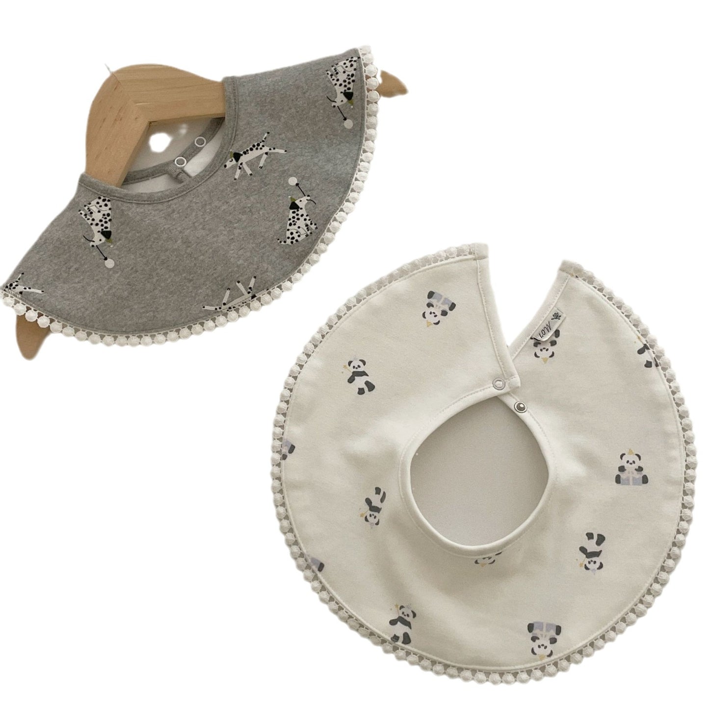 Round Baby Drool Bibs - 100% Cotton Absorbent Circle Bibs for Baby Infants