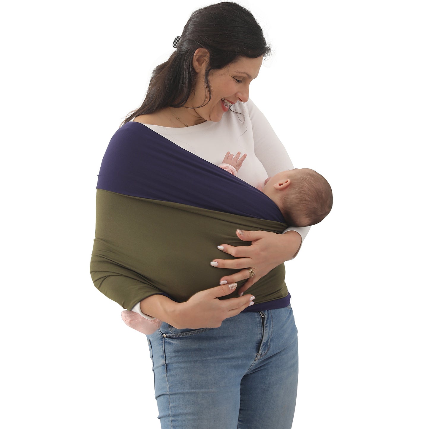 Porte-bébé en écharpe–Porte-bébé en tissu pour nouveau-nés (3 à 16 kg) 