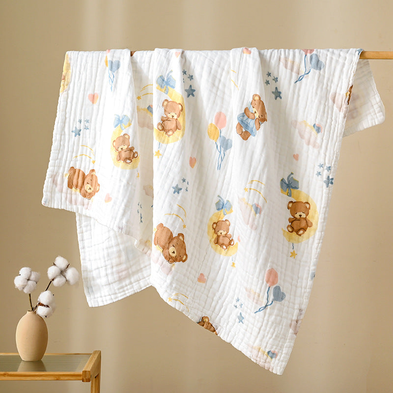 100% Cotton Newborn Bath Towel, Multifunctional Blanket