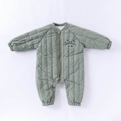 Baby Winter Cotton Padded Jumpsuit, Warm Animal Themed Romper for Baby