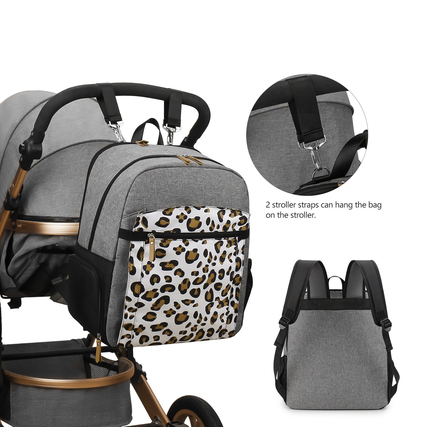 Multi-Function Diaper Bag Backpack - Large Capacity Breast Pump Bag with Stroller Straps, Waterproof Travel Tote for Mom