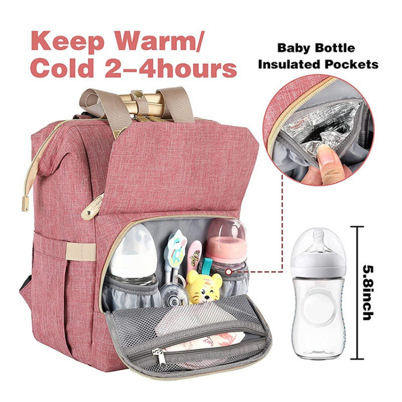 Diaper Backpack,Travel Backpack Diaper Bag for Dad Mom Baby Boys,Insulated Pockets Portable Baby Nappy Bags with USB Charging Port,RFID Anti-Theft Water-Resistant Pocket Stroller Straps