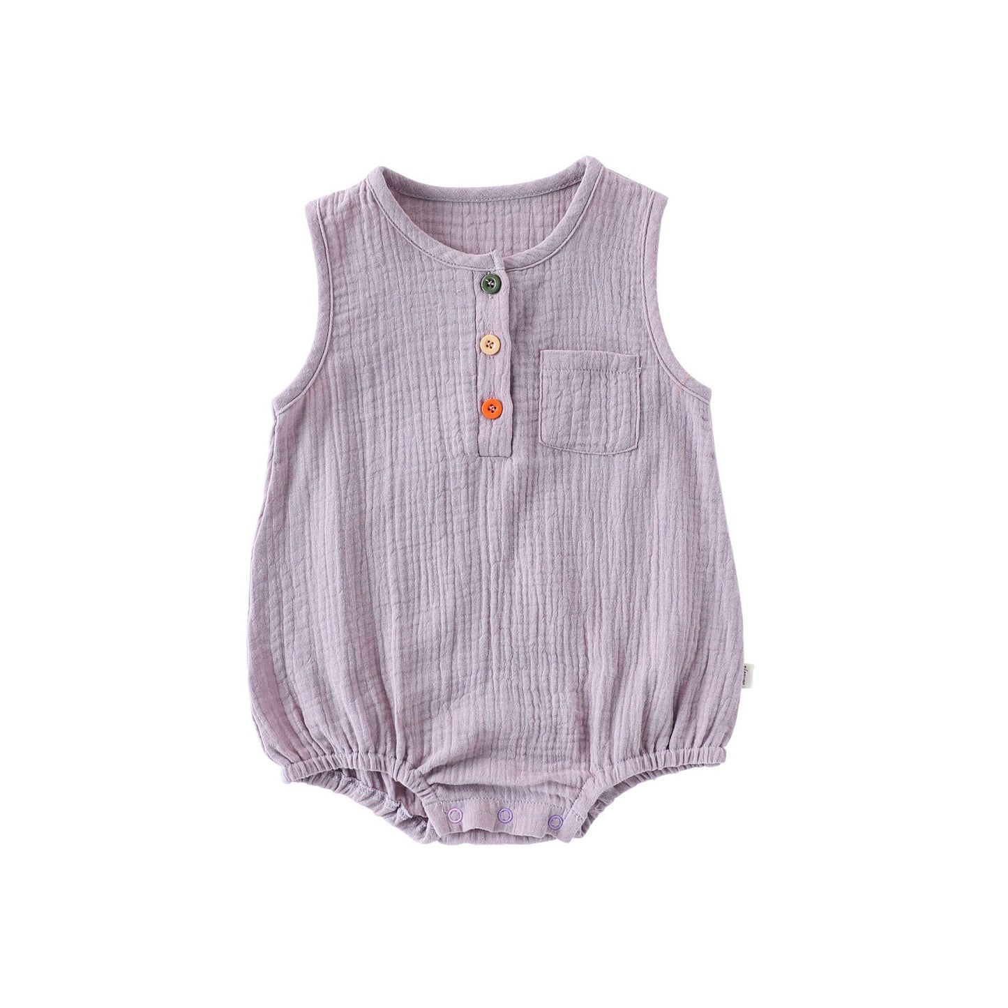 100% Cotton Baby Bodysuit - Breathable Sleeveless Romper for Infant Boys Girls