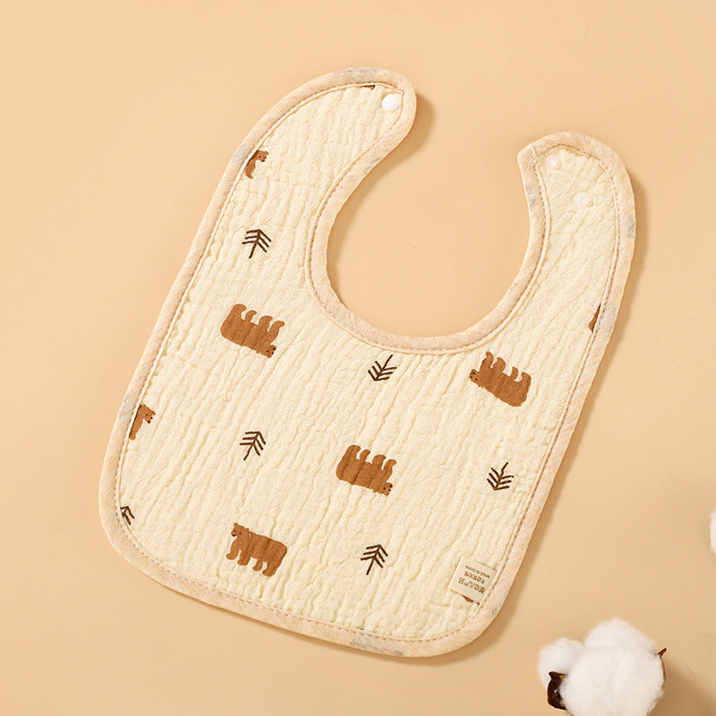 Cotton Baby Drool Bibs 5-Pack - 8"x11" Soft Gauze Drool Bibs for Newborn