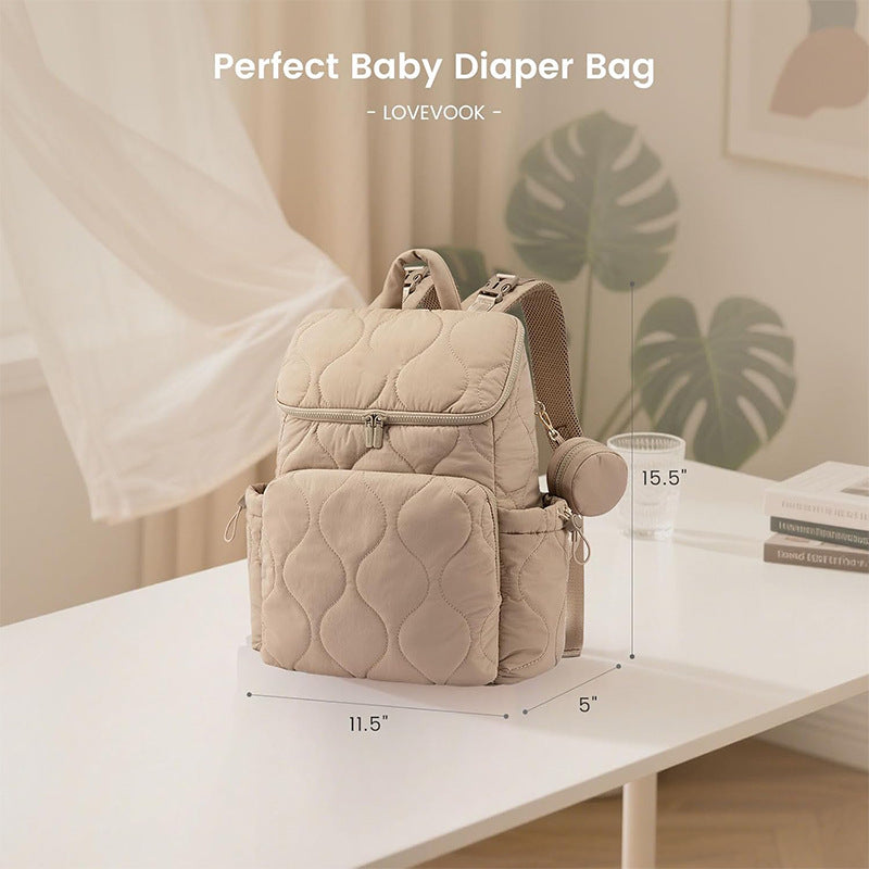Trendy Lightweight Diaper Bag Backpack – with Changing Pad, Insulated Pockets & Pacifier Case