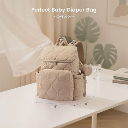 Trendy Lightweight Diaper Bag Backpack – with Changing Pad, Insulated Pockets & Pacifier Case