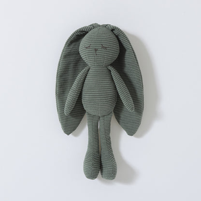 Soft Corduroy Baby Security Blanket Toy - Long Ear Bunny Lovey for Newborn