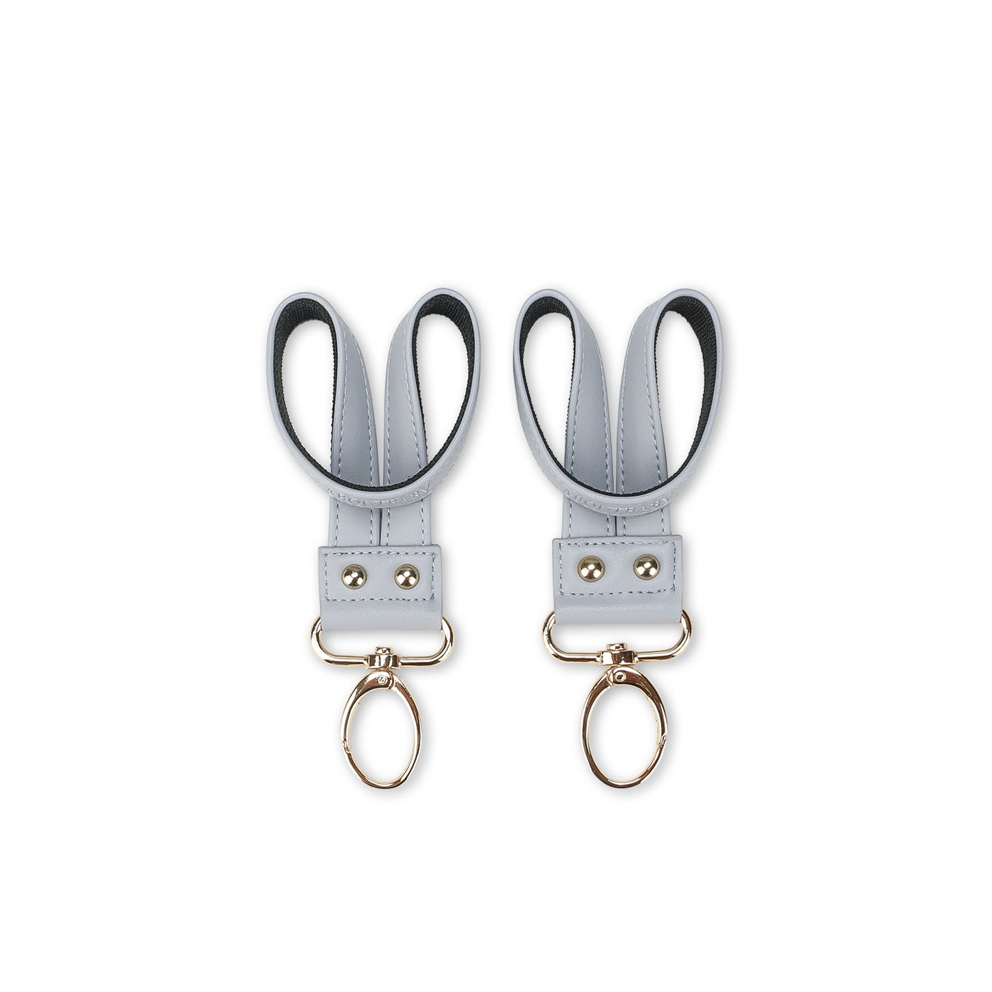 360° Rotating Stroller Hooks – Premium Vegan Leather Clips for Bags & Caddies, Heavy Duty Metal Snaps (Pair, Water Resistant)
