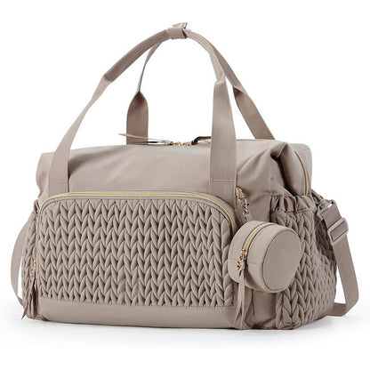 Extra Large Diaper Bag Tote - Detachable Pacifier Case, Insulated Pockets, Hospital & Travel Baby Bag