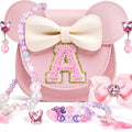 Personalized Girl's Purse Set for Toddlers - My First Wallet with Princess Jewelry, Dress Up Toy Gift for 3-6 Year Old (Custom Initial)