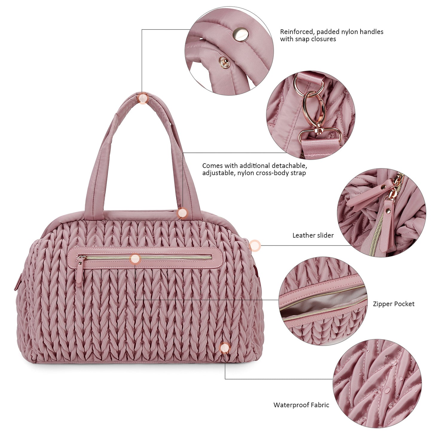 Waterproof Diaper Bag Tote with Insulated Pockets – Large Capacity Mommy Bag with Stroller Straps, Convertible Handbag & Crossbody for Travel