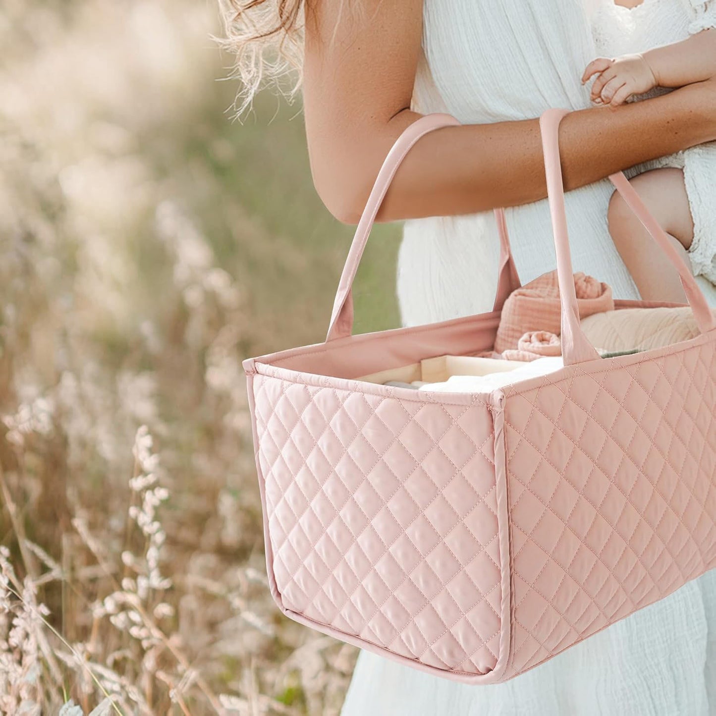 Premium Diaper Bag Tote - Multifunctional Mommy Bag with Modular Organizers