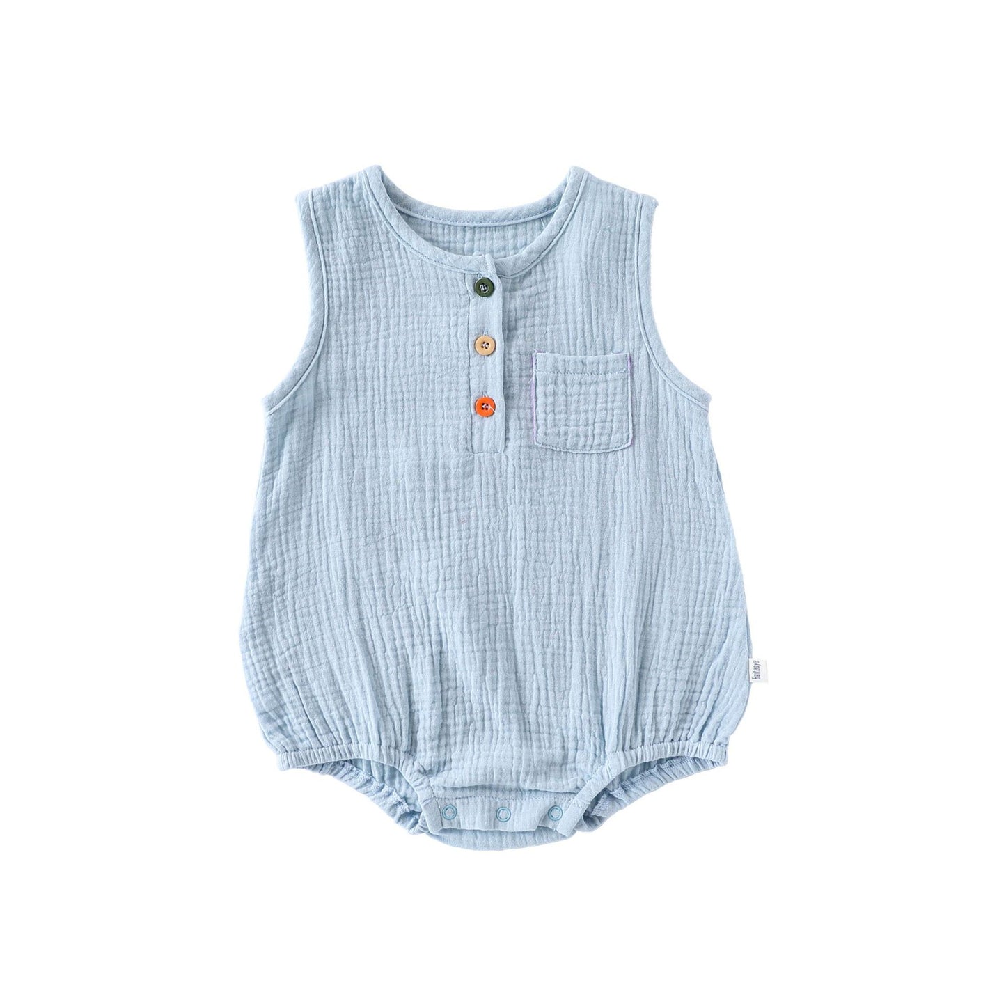 100% Cotton Baby Bodysuit - Breathable Sleeveless Romper for Infant Boys Girls
