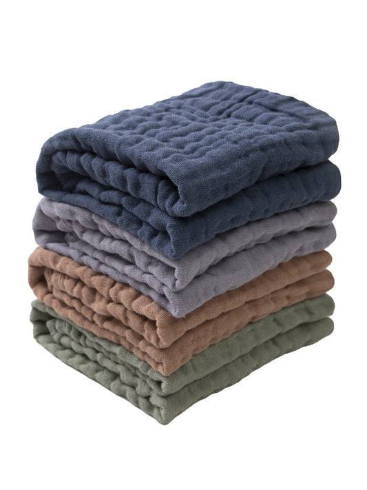 6-Layer Gauze Baby Towels 5-Pack - Muslin Burp Cloths & Washcloths, 12"x20"