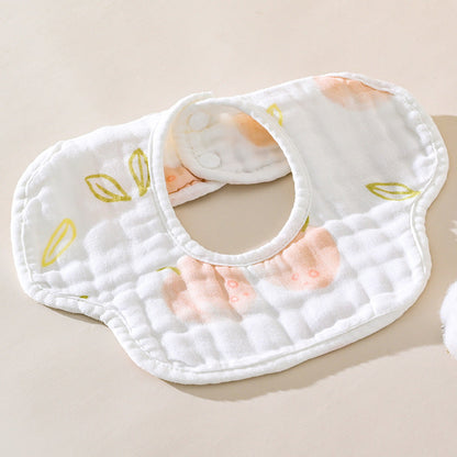 5 PCS Baby Pure Cotton Petal Bib，Newborn Muslin Bibs For Teething And Drooling