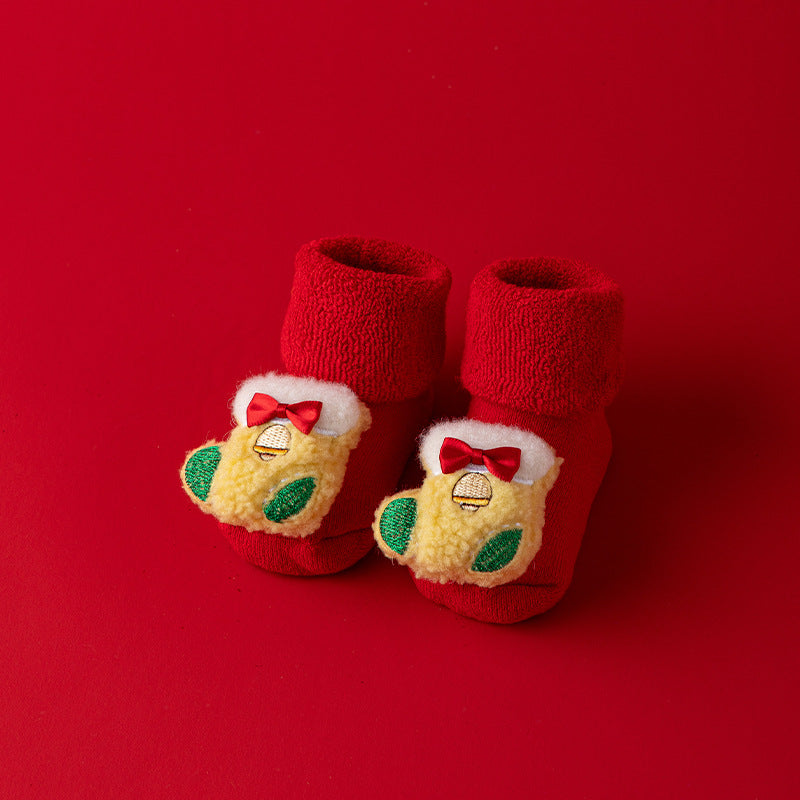 Cozy Christmas Stockings for Babies - Non-Slip Gripper Socks