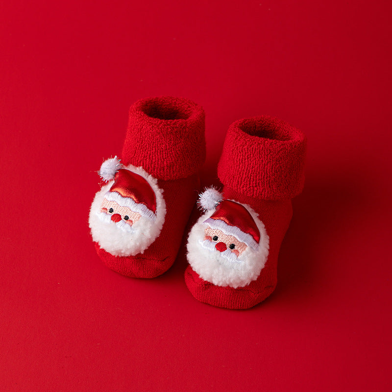Cozy Christmas Stockings for Babies - Non-Slip Gripper Socks