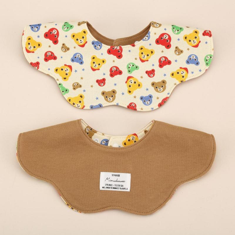 Brown Petal Style Drool Bibs - 100% Cotton Teething Bib with Snap Closure