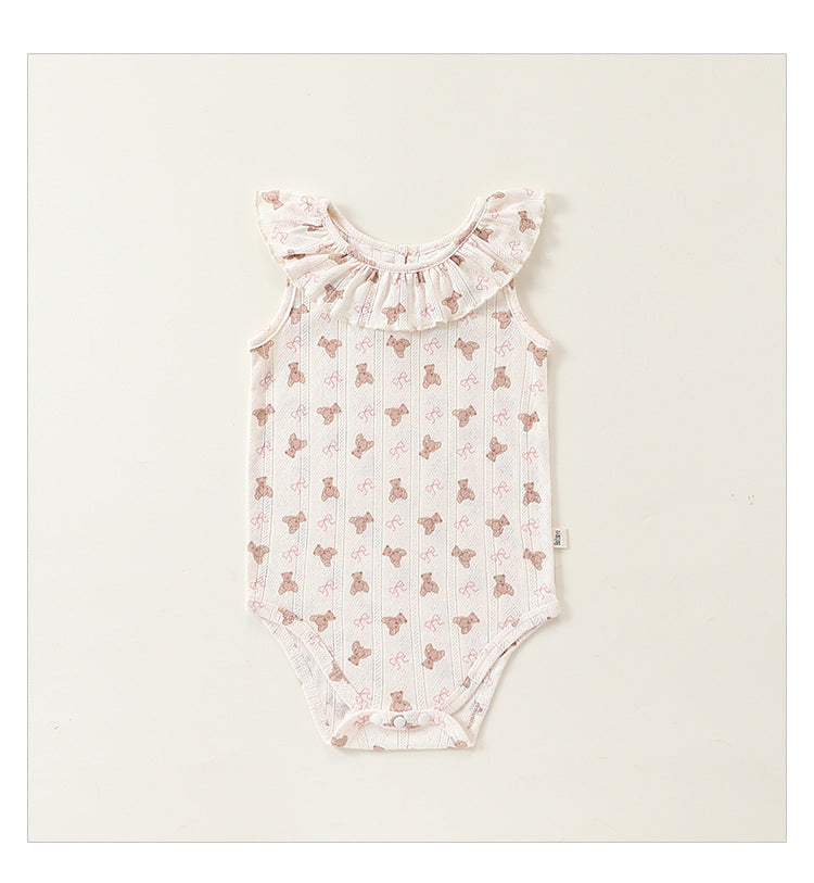 Baby Girl Ruffle Bodysuit & Pants Set - 2-Piece Summer Outfit for Infant Toddler