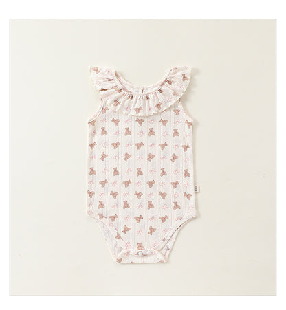 Baby Girl Ruffle Bodysuit & Pants Set - 2-Piece Summer Outfit for Infant Toddler