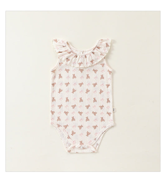 Baby Girl Ruffle Bodysuit & Pants Set - 2-Piece Summer Outfit for Infant Toddler
