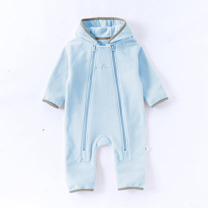 Baby Fleece Jumpsuit - Double-Sided Plush Romper for Infant Winter Wear