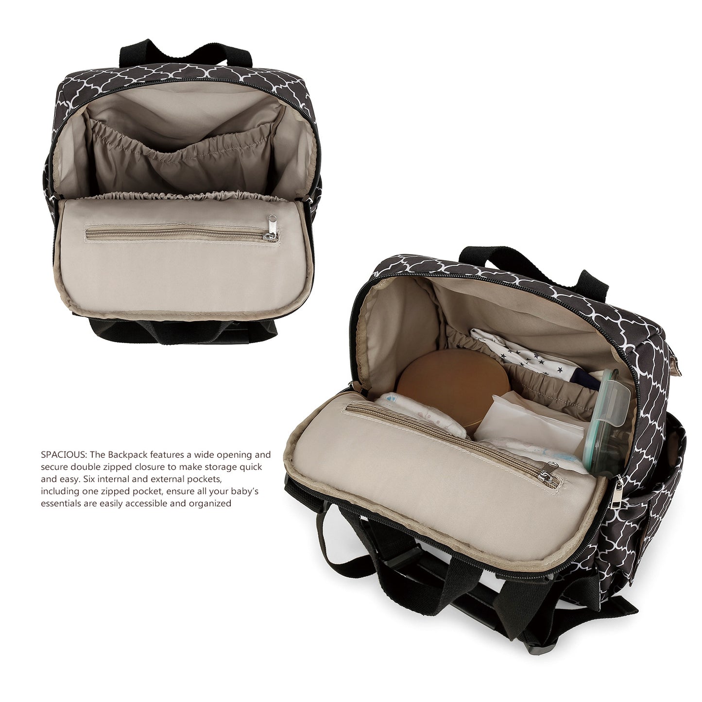 4-in-1 Convertible Diaper Bag Backpack – Multifunctional Baby Bag with Changing Pad & Insulated Bottle Holder, Stroller Straps, Travel Essential for Mom and Dad