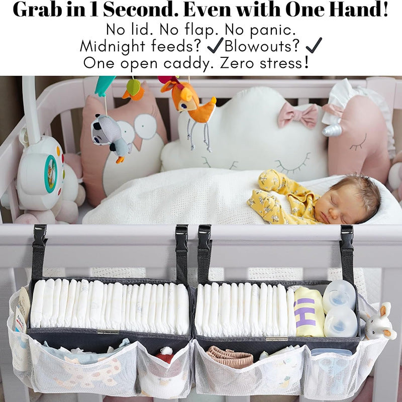 Hanging Diaper Caddy - Portable Baby Organizer with Snap Buckle