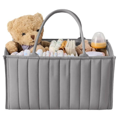 Diaper Tote Bag - Large Capacity 15"x10"x7" Cotton Mommy Bag