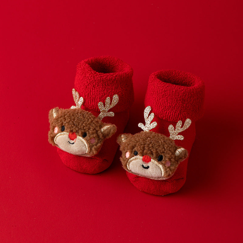 Cozy Christmas Stockings for Babies - Non-Slip Gripper Socks