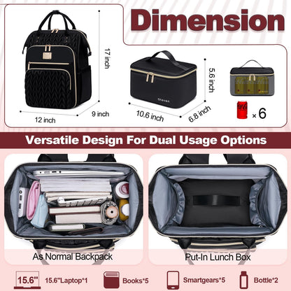 Diaper Bag Backpack with Insulated Lunch Pouch – Large Capacity Baby Bag with Changing Pad, Water-Resistant & Travel Ready