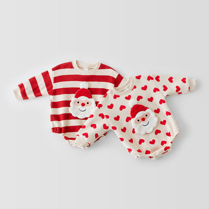 Christmas Baby Outfit | 3-Piece Knit Set with Romper, Pants & Hat