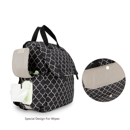 4-in-1 Convertible Diaper Bag Backpack – Multifunctional Baby Bag with Changing Pad & Insulated Bottle Holder, Stroller Straps, Travel Essential for Mom and Dad