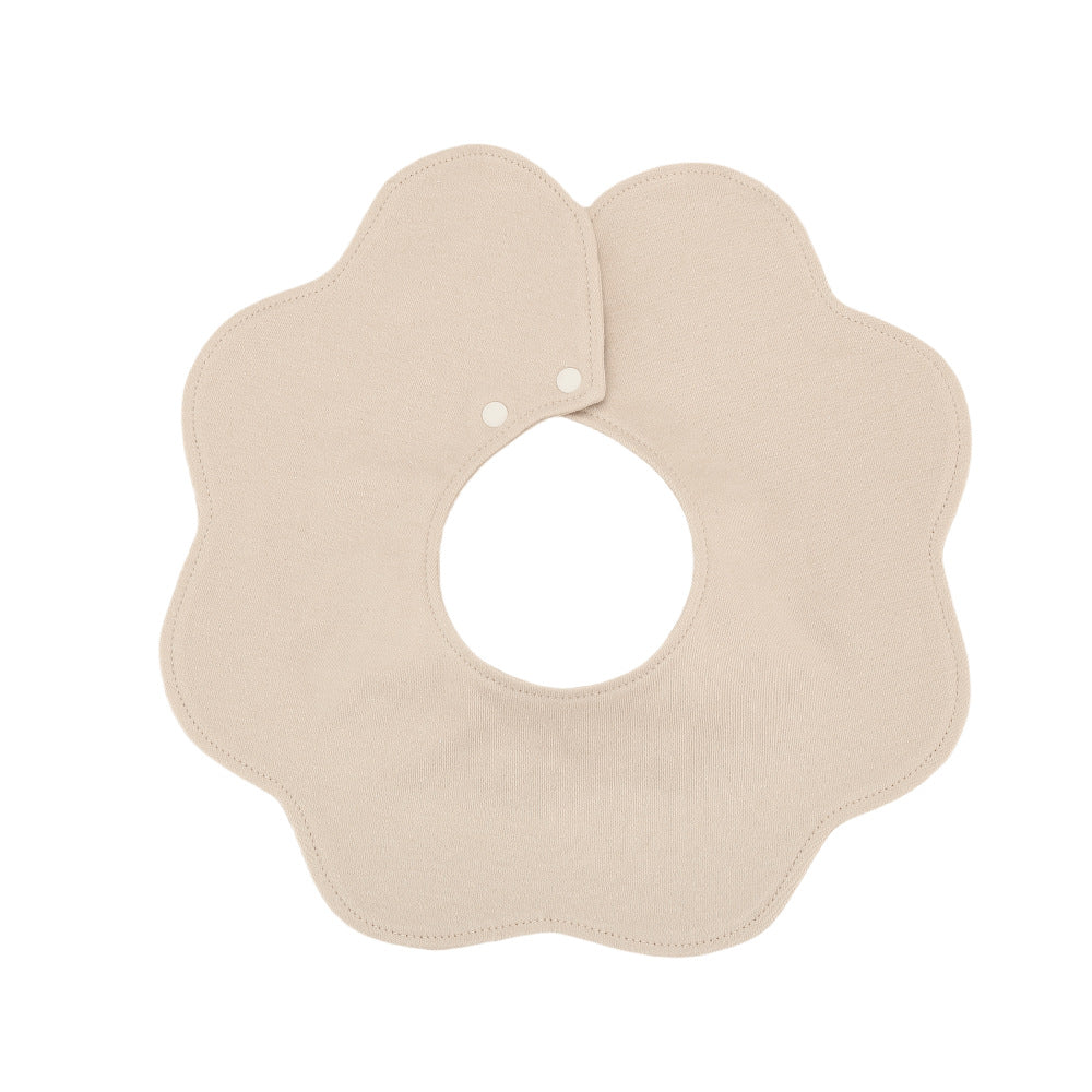 Khaki Petal Style Drool Bibs - 100% Cotton Teething Bib with Snap Closure