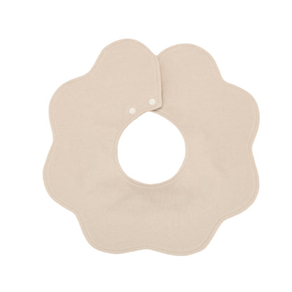 Khaki Petal Style Drool Bibs - 100% Cotton Teething Bib with Snap Closure