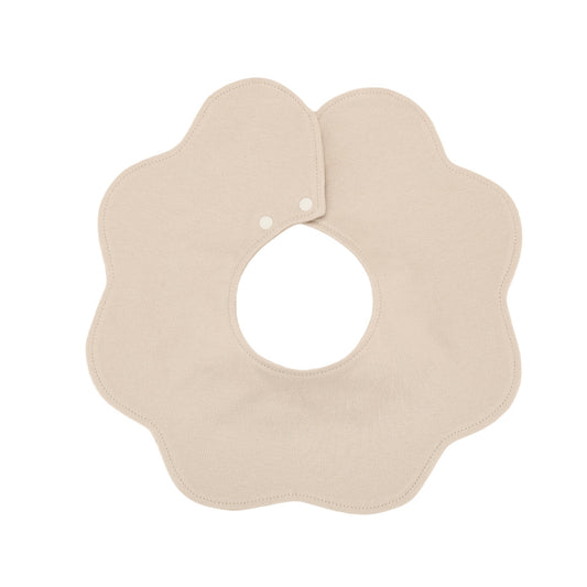 Khaki Petal Style Drool Bibs - 100% Cotton Teething Bib with Snap Closure