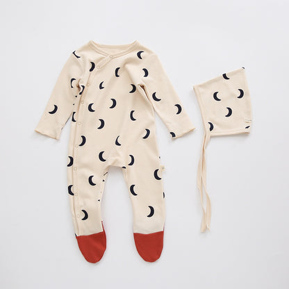 Baby Cotton Footed Romper - Long Sleeve Bodysuit with Built-in Feet