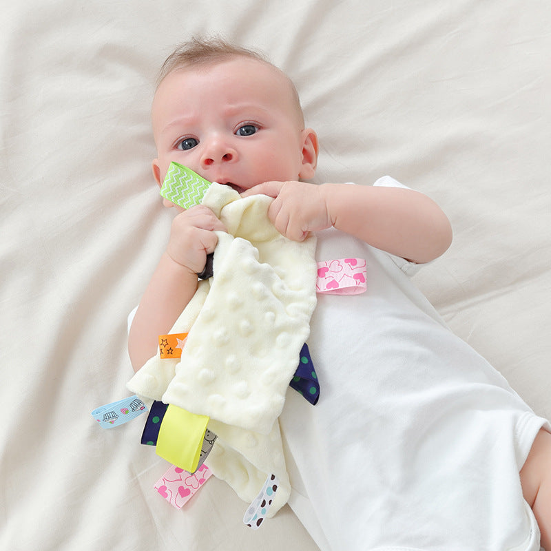 Chewable Baby Security Blanket - Soft 3D Bump Minky Lovey for Teething & Sleep, Lightweight Comfort Toy for Newborn