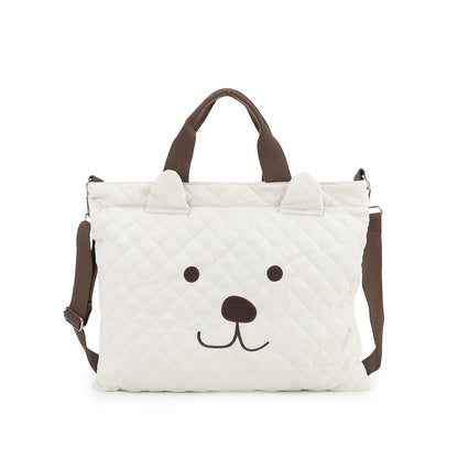 Large Capacity Canvas Diaper Bag Tote - Lightweight Polyester Mommy Bag with Shoulder Strap, 3-in-1 Handbag Crossbody for Travel & Daily Use