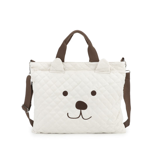 Large Capacity Canvas Diaper Bag Tote - Lightweight Polyester Mommy Bag with Shoulder Strap, 3-in-1 Handbag Crossbody for Travel & Daily Use