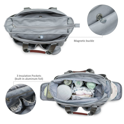 Breast Pump Bag with Pacifier Case – Large Capacity Mommy Bag, Insulated Bottle Pockets & Waterproof Design