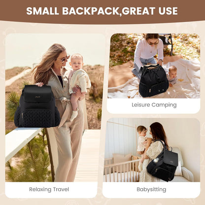 Stylish  Diaper Bag Backpack, Water-Resistant Travel Baby Bag  with Changing Pad, Stroller Straps