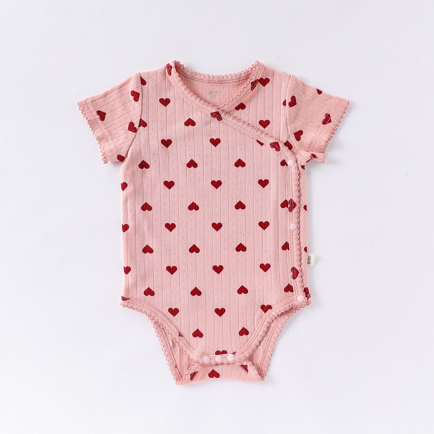 100% Cotton Baby Bodysuit - Side Snap Newborn Romper with Belly Protection