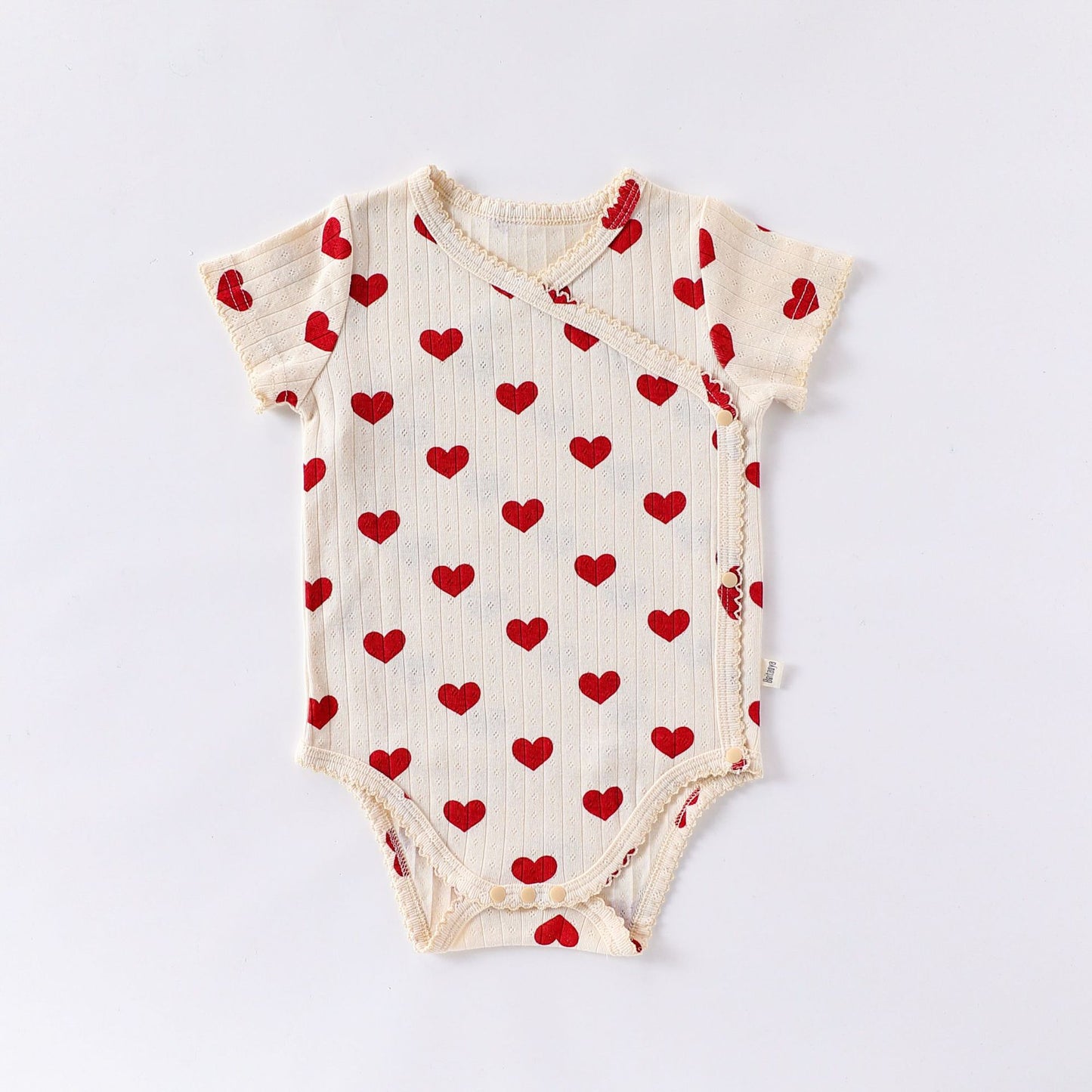 100% Cotton Baby Bodysuit - Side Snap Newborn Romper with Belly Protection