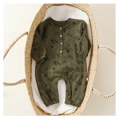 Baby Cotton Romper - Print Jumpsuit for Infant Daily Wear