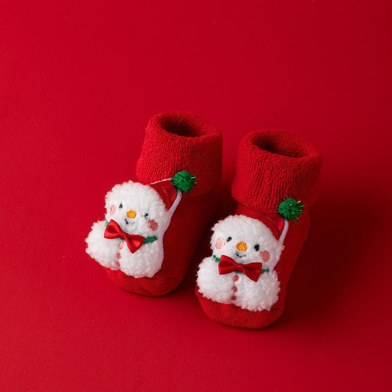 Cozy Christmas Stockings for Babies - Non-Slip Gripper Socks