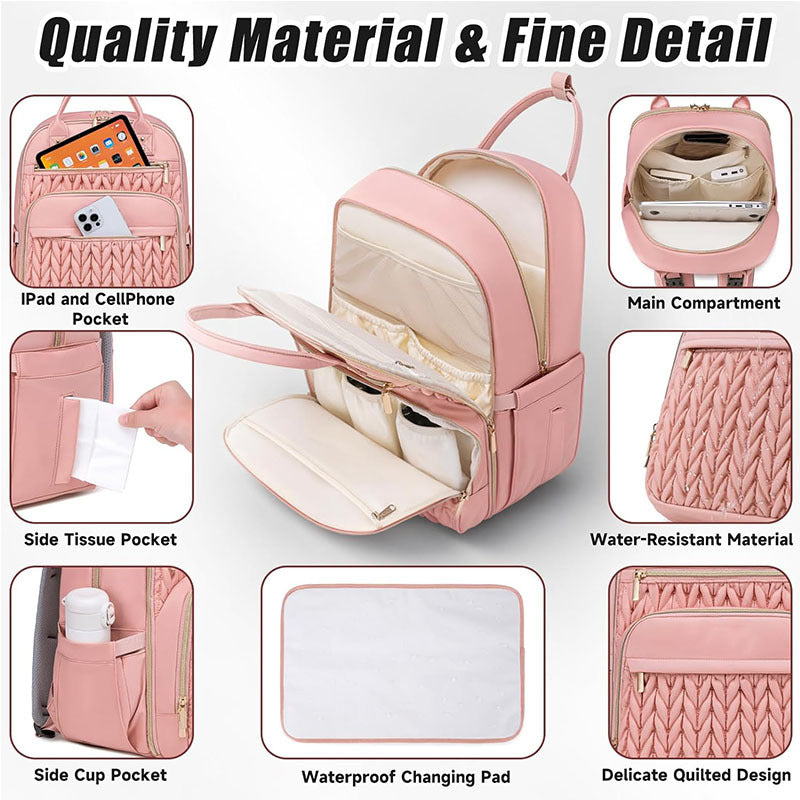 Multi-Functional Waterproof Diaper Bag Backpack with Changing Pad