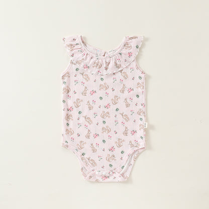 Baby Girl Ruffle Bodysuit & Pants Set - 2-Piece Summer Outfit for Infant Toddler
