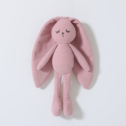 Soft Corduroy Baby Security Blanket Toy - Long Ear Bunny Lovey for Newborn